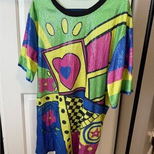 Colorful sequin mini dress tunic